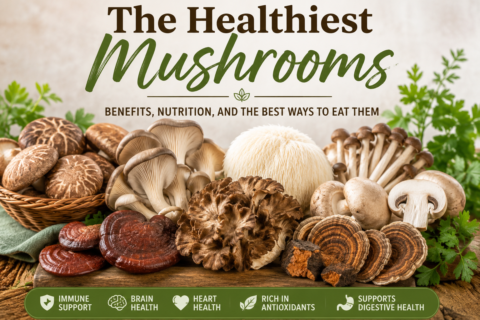 8 Healthy Mushrooms That Support Your Brain, Heart, and Immune System